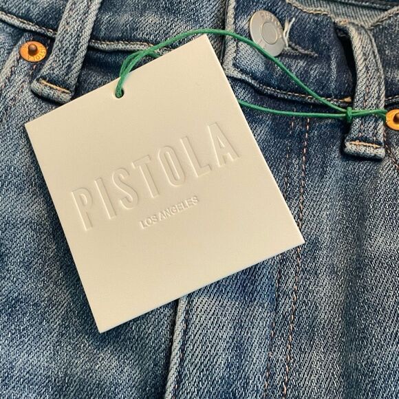 Pistola Lennon High Rise Crop Boot Jeans Blue Caravan Light Wash Denim 26 - Picture 7 of 9